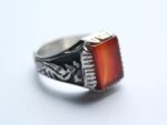 Mens Red Aqeeq Ring