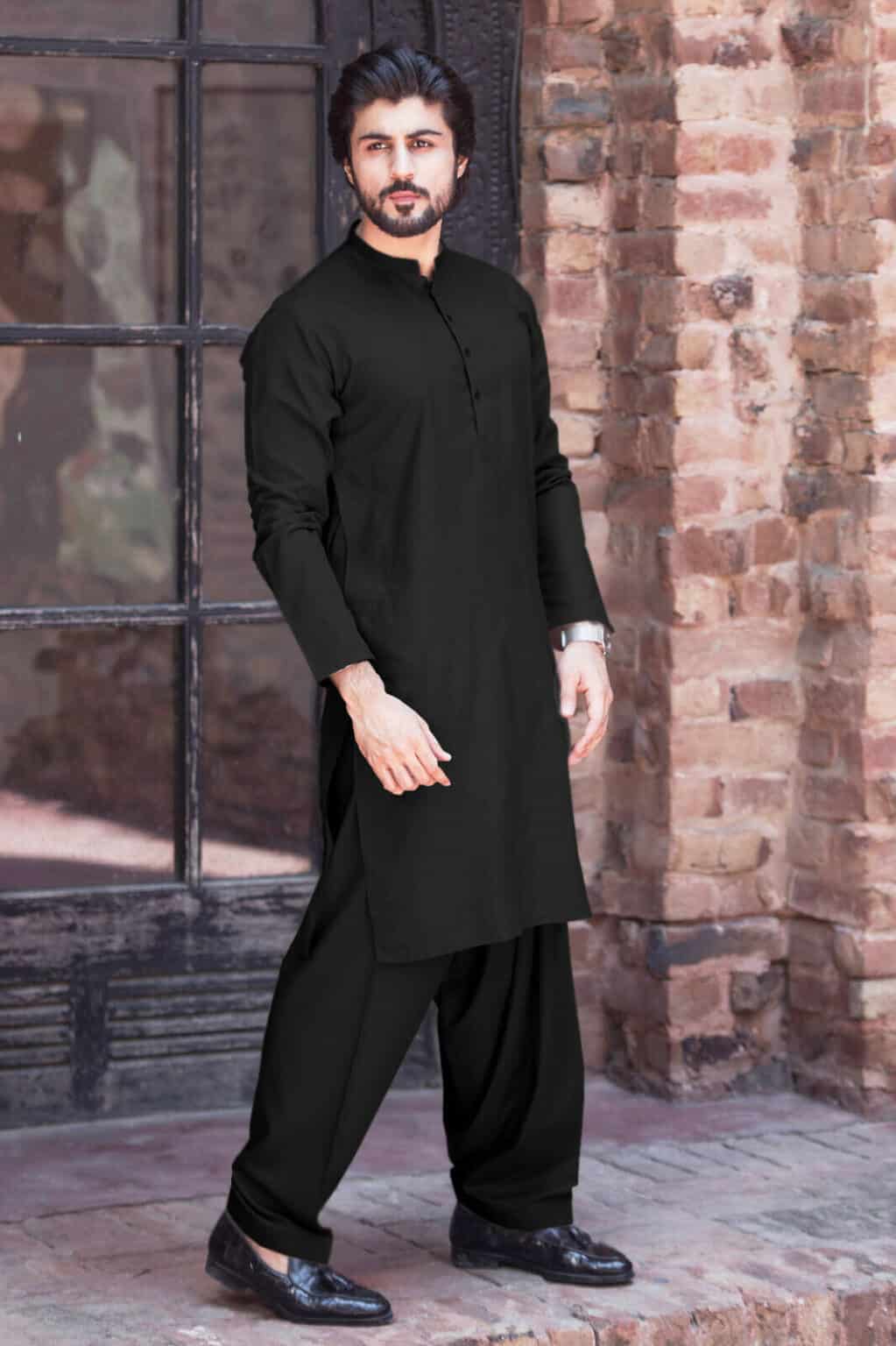 black kurta white pants