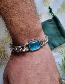 Silver Firoza Bracelet for Men
